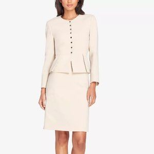 TAHARI ASL Pleated Peplum Skirt Suit